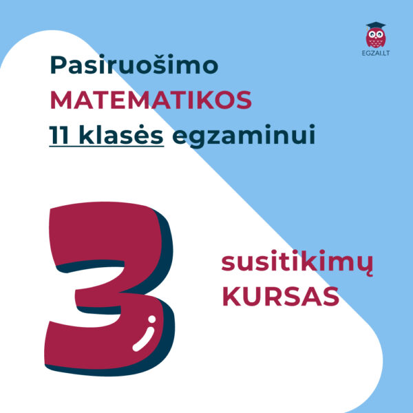 3 susitikimų matematikos pamokų kursas 11 klasei